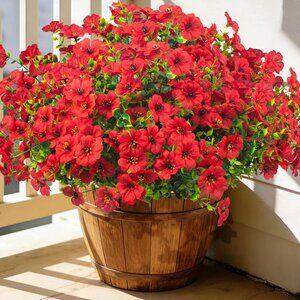 20-Bundles Red Artificial Greenery Flowers Hanging Plants Home Decoration